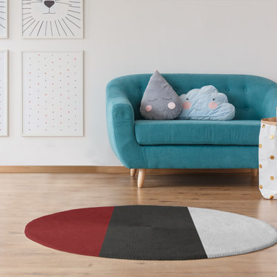Tapis rouge/gris