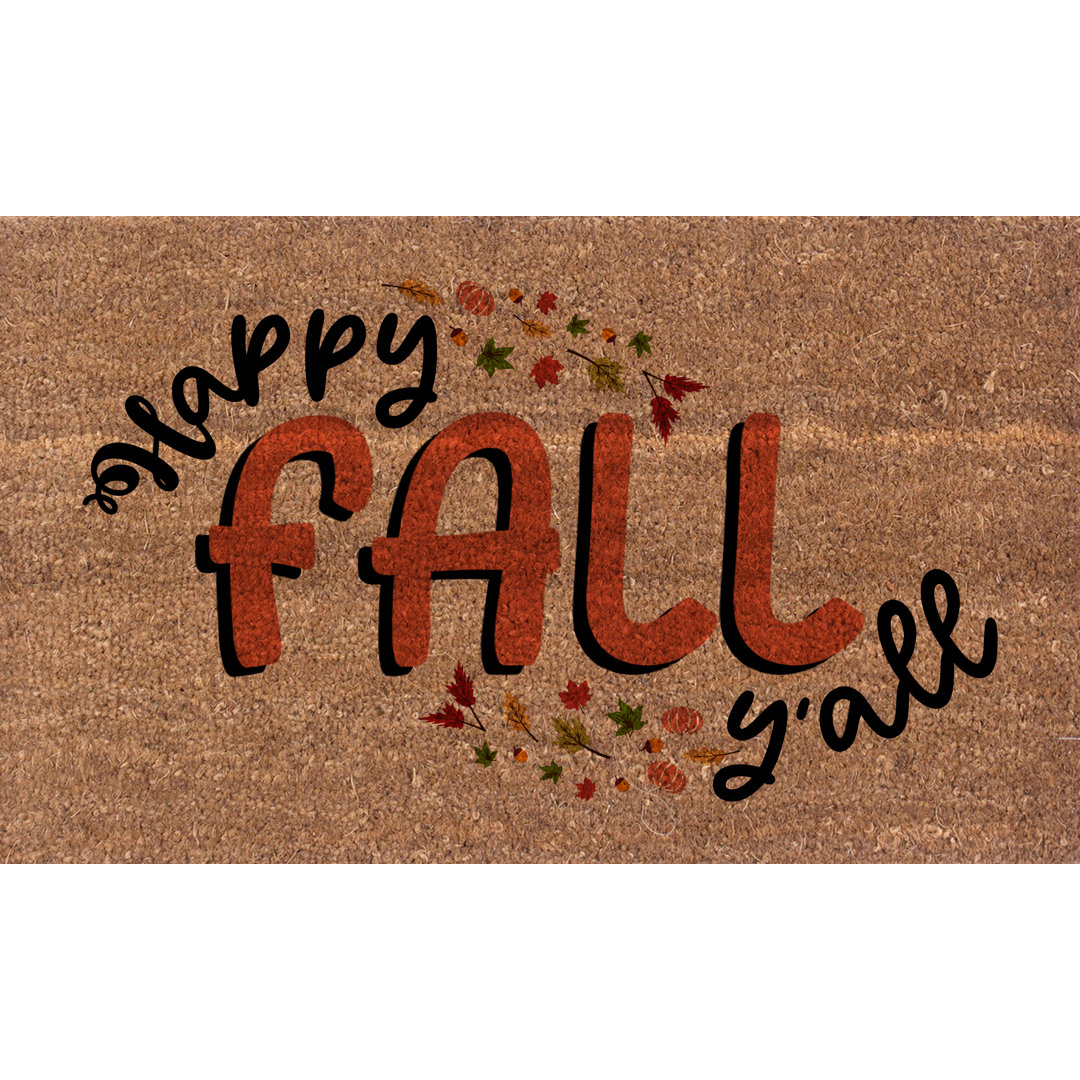 Faaiza Happy Fall Y''all Non-Slip Outdoor Doormat Trinx Mat 