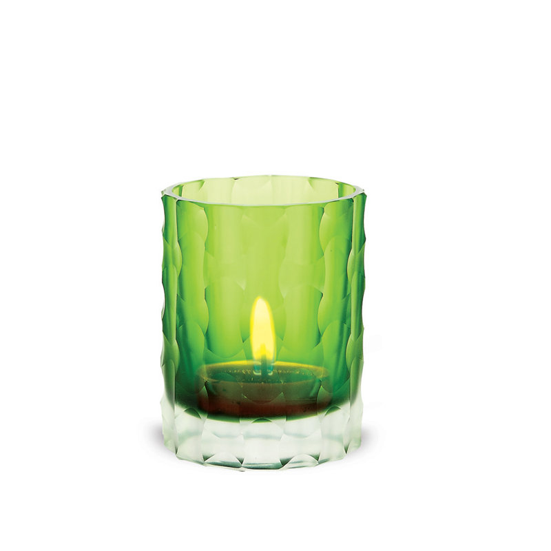 4'' H Glass Tabletop Votive Holder, Green