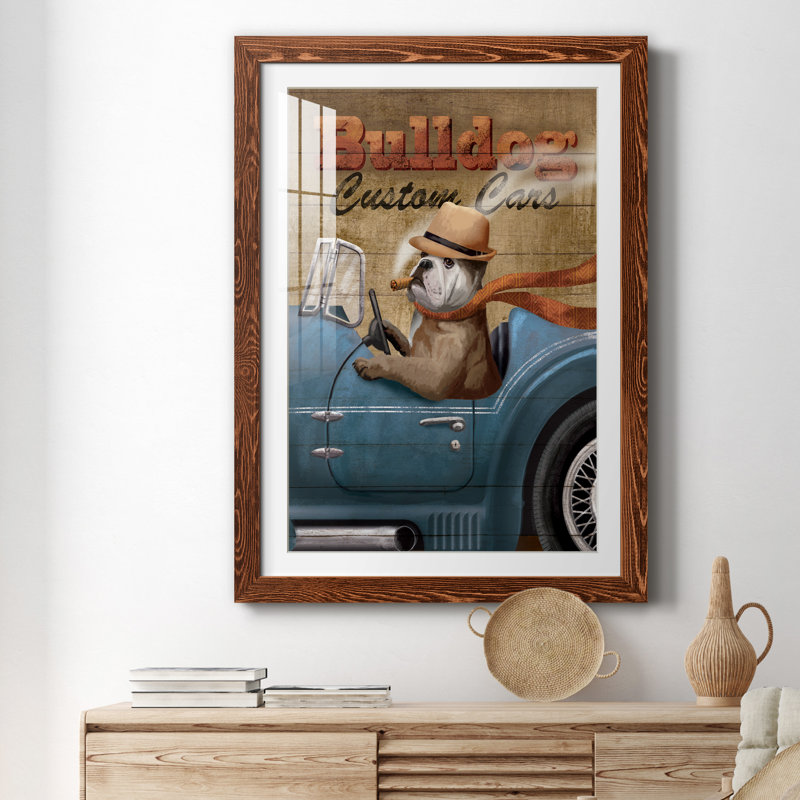 Bulldog, voitures personnalisées, cadre photo, Cadre en érable, H 37,5 po x l 27,5 po x P 1,5 po