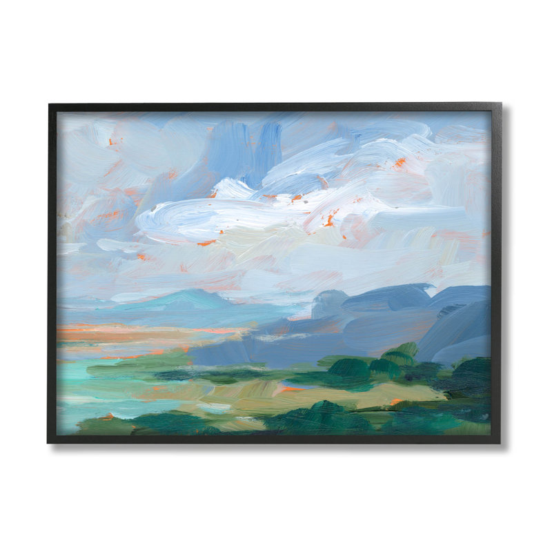 Paysage océanique abstrait, estampe numérique par Ethan Harper, Giclée encadrée noir minuit, H 11 po x l 14 po x P 1,5 po