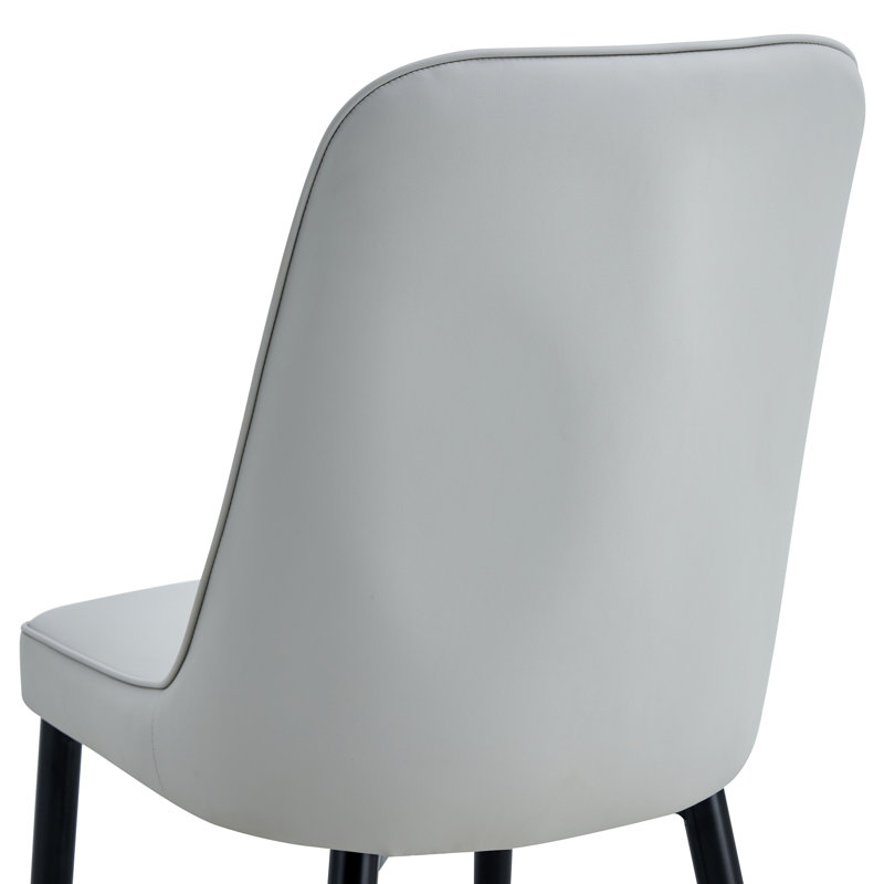 Chaise d'appoint rembourrée en similicuir (dossier de 6), Gris clair