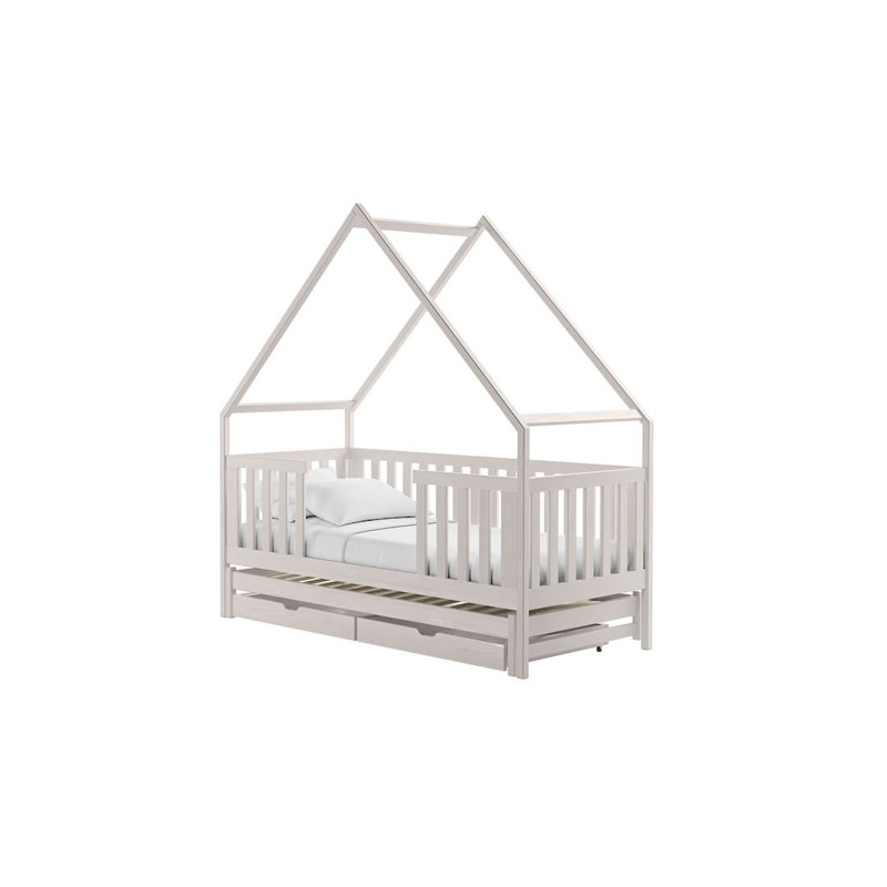 Wooden Single Bed Magic With Trundle 90x190cm - Space-Saving Storage and Versatile Sleep Solution, Cashmere