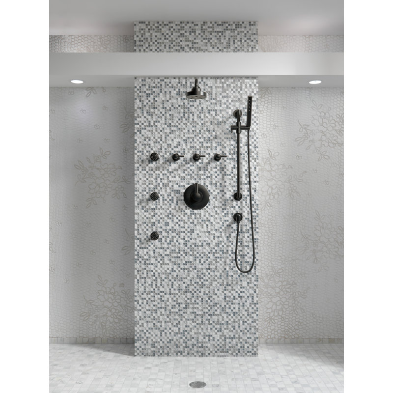 Odin® 5" Linear Round H2OKinetic® Single Function Wall Mount Showerhead