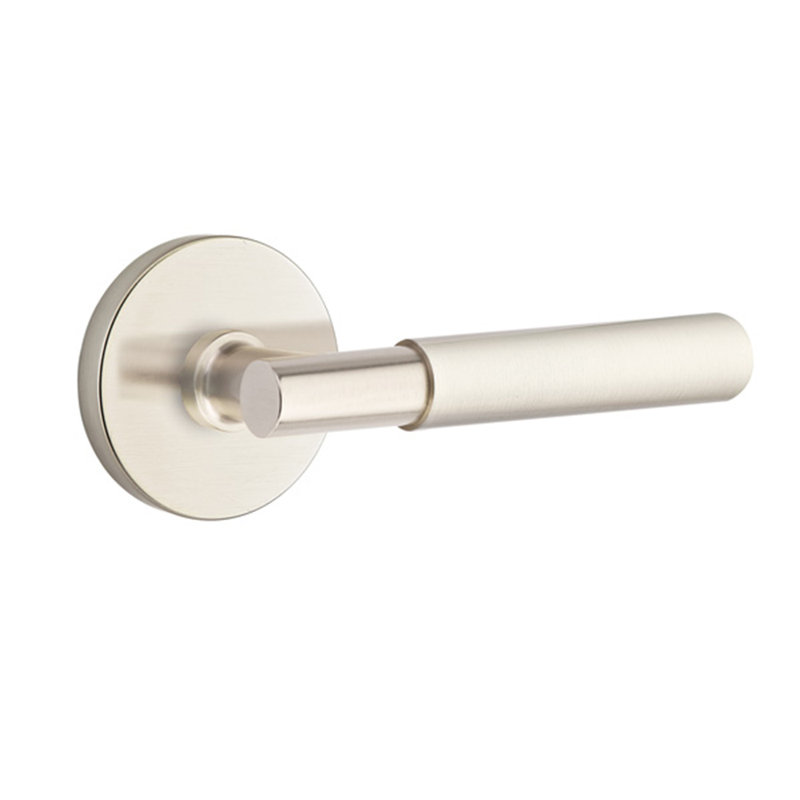 Poignée de porte avec rosette Myles, Droite, Nickel satiné