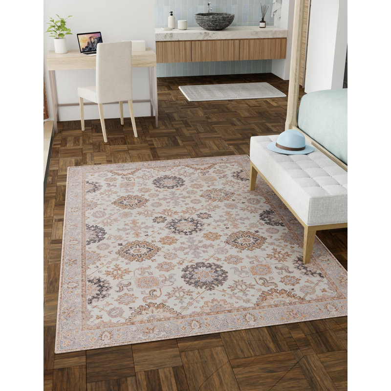 Bungalow Rose Esther Timeless Rug, Rectangle 8 pi 4 po x 12 pi