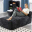 Canapé en chenille moderne - Tissu froissé et mousse ergonomique-121050972