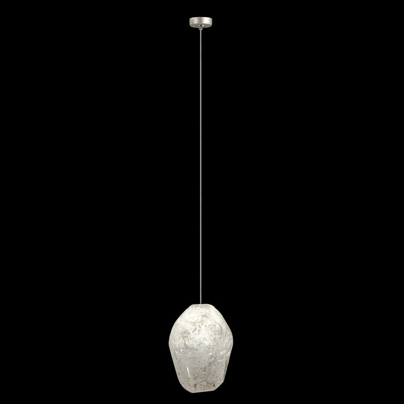 Mini Quartz-Glass LED Pendant Light with Gold Leaf Canopy