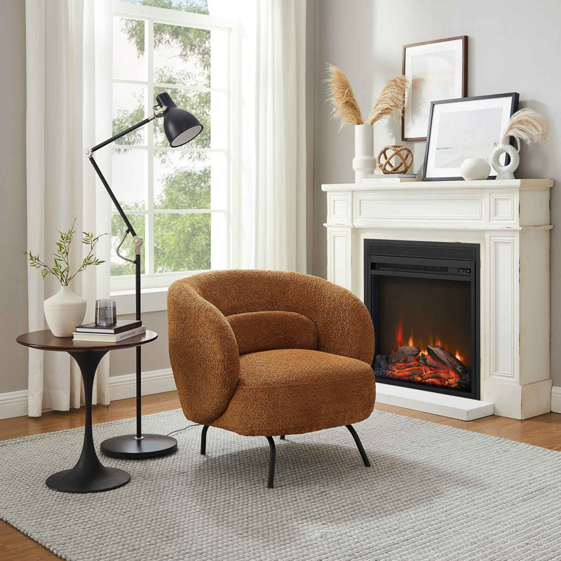 Jura 78Cm Wide Lounge Chair, Rust Boucle