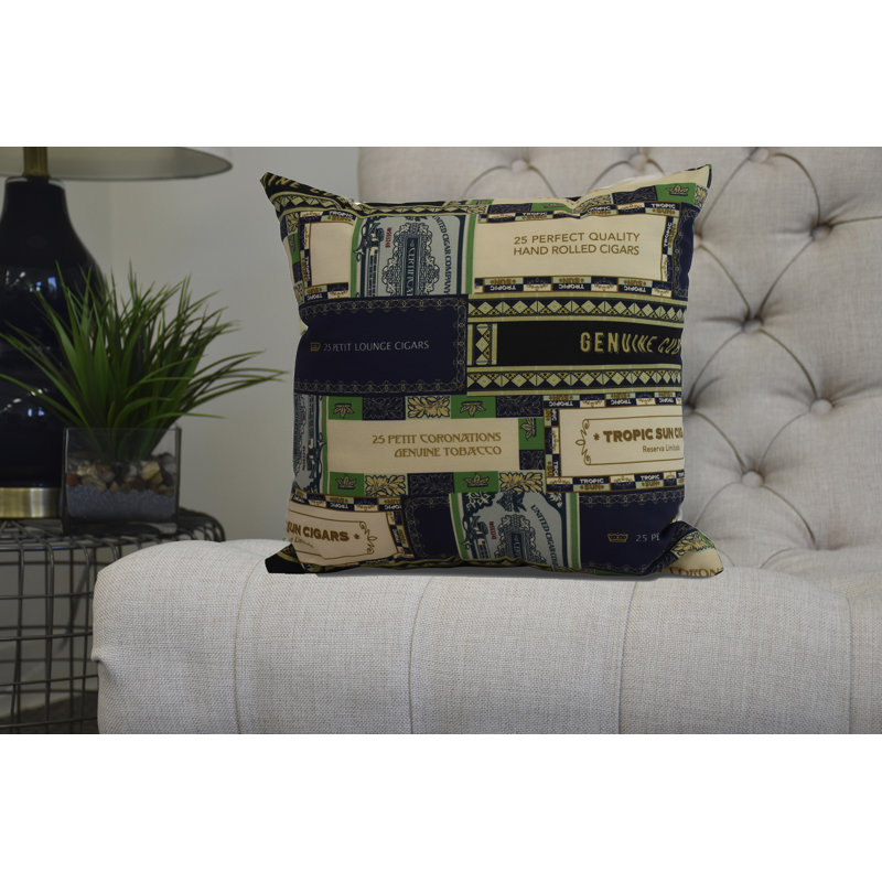 Housse de coussin cubique cubique Flare, Bleu marine, 16 po x 1 po