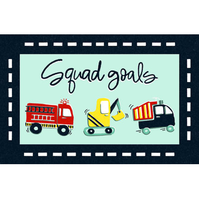 " Squad Goals Construction Trucks On Blue "