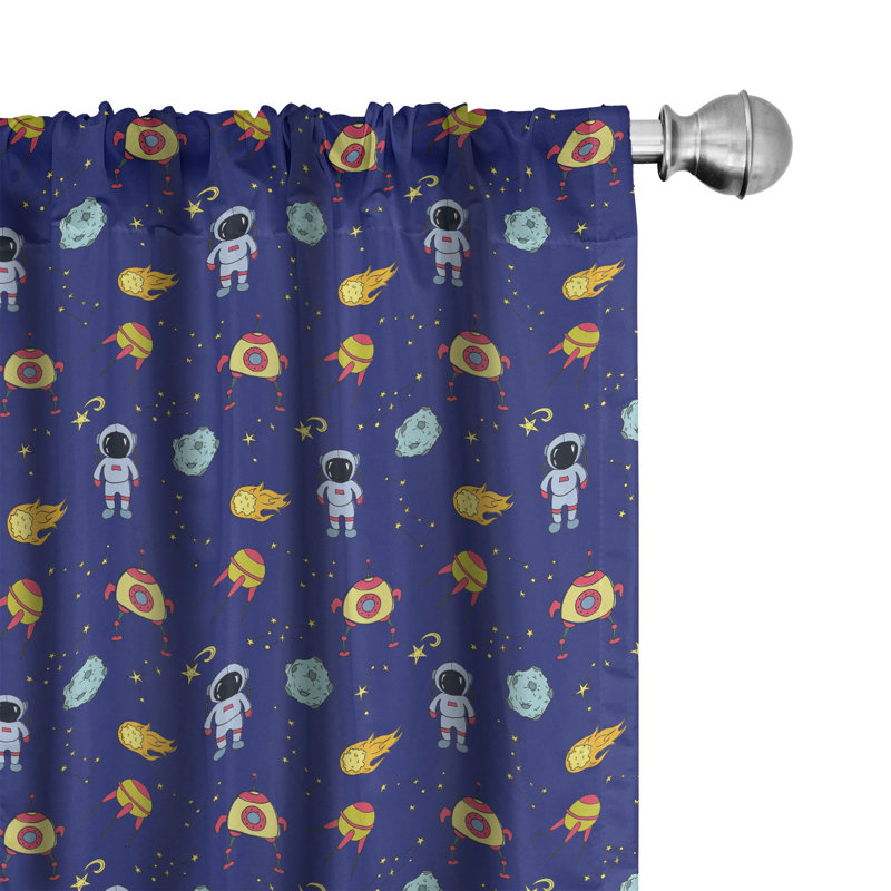 Panneaux de rideaux semi-diaphanes avec passe-tringle Alien, 28 po x 63 po