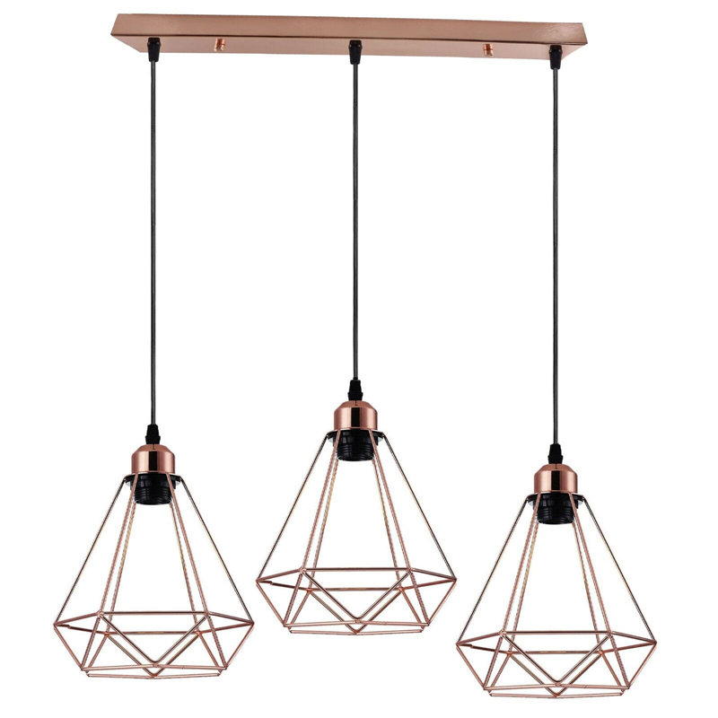 Palombo 3 - Light Rosegold Kitchen Island Pendant, No