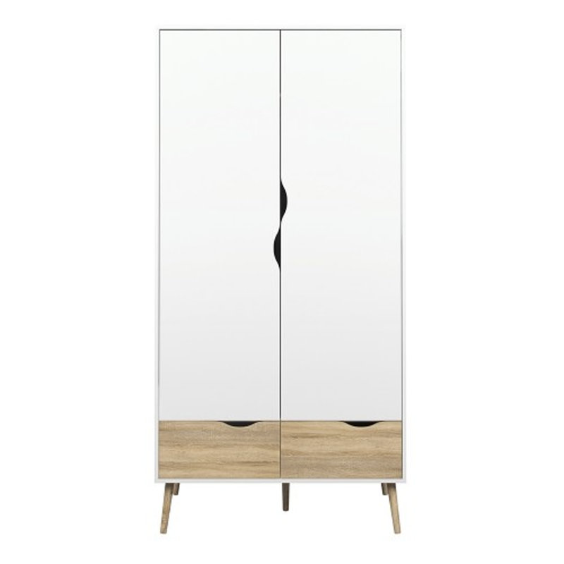 Adamina 2 Door Solid Wood Wardrobe
