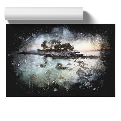 Rocky Island Paint Splash - Frameless Print