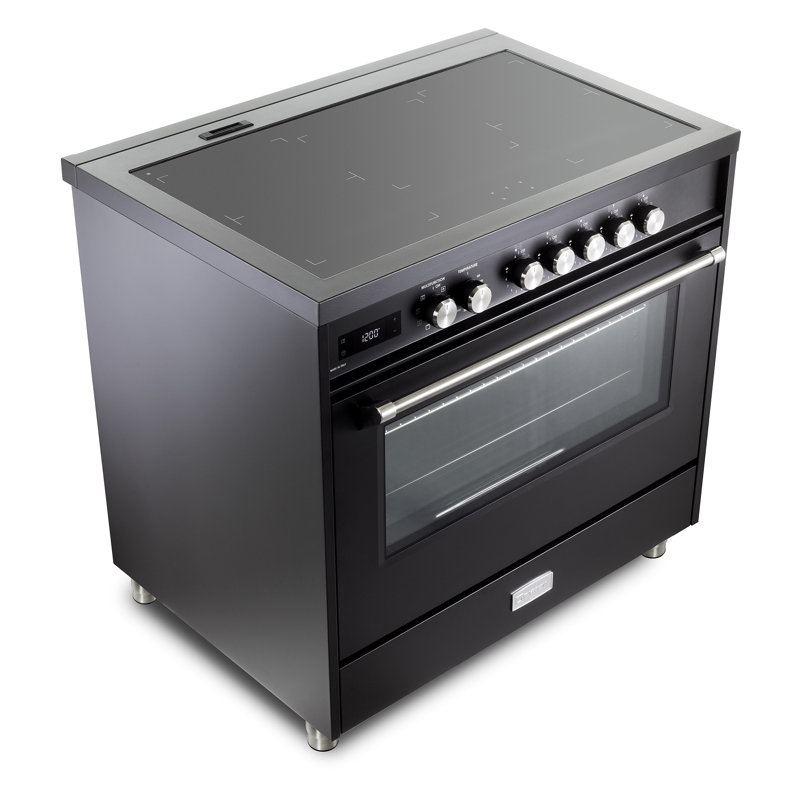 Verona Ultima 36" 5 Burner Single Induction Range Stainless, Matte Black