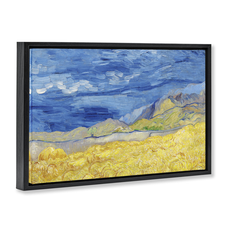 Cadre flottant Land Meets Sky Expressionist, design par Seven Trees Design, Cadre flottant noir de jais, H 21 po x l 31 po