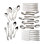 Service de couverts 65 pièces en acier inoxydable 18/10 pour 12 personnes Sculpt