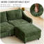 Modern Chenille L-Shaped 3 Seater Sofa With Removable Ottoman  -38373552