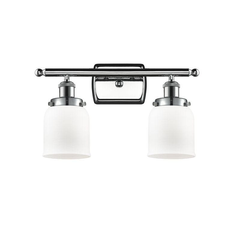 Éclairage pour meuble-lavabo 2 lumières Calton, Blanc mat, Incandescent, Chrome poli