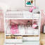Lit superposé simple en bois avec 2 tiroirs-516443833
