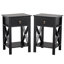 Grey Side Crossed Drawer Nightstand-166754315-148949001
