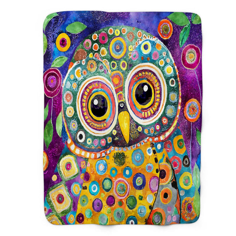 Couverture 1 pièce Cosmic Owl, Lit simple