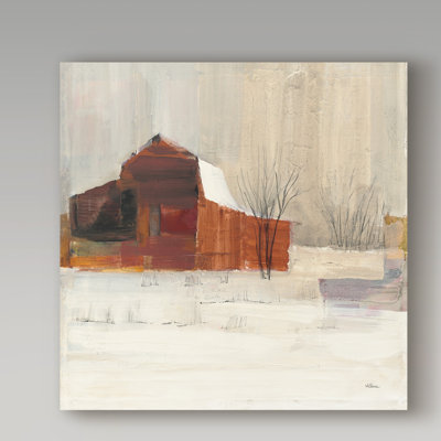 « winter on the farm », reproduction de peinture à l’acrylique sur toile tendue