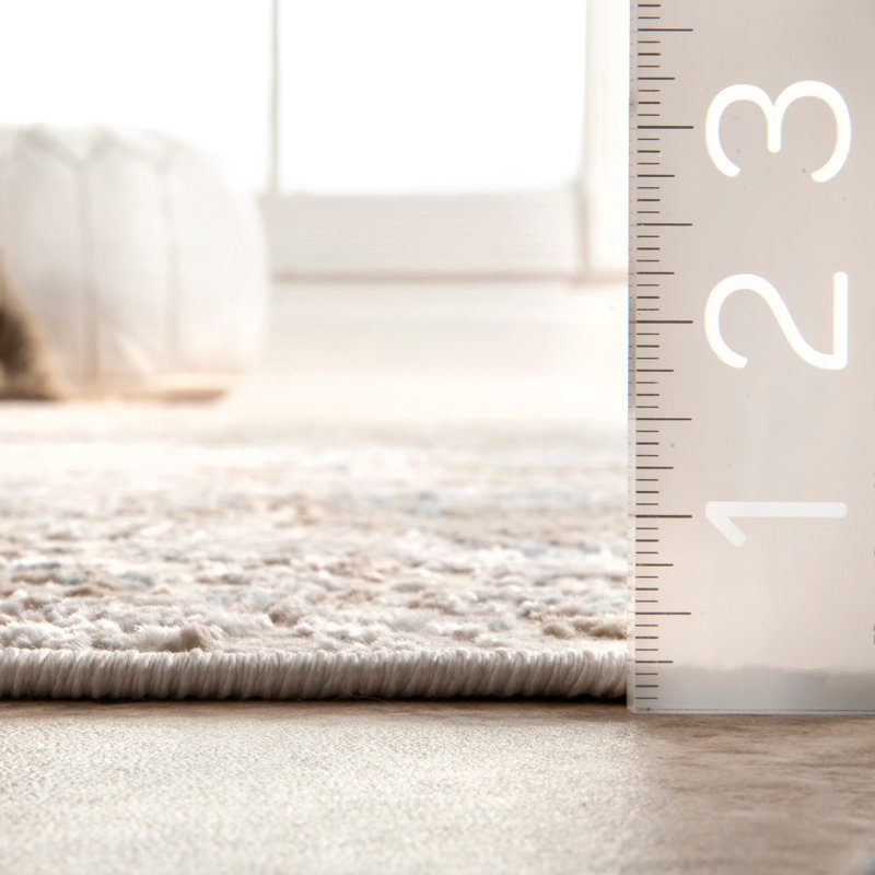 Tapis oriental argenté Andrus, Rectangle 4 pi x 6 pi