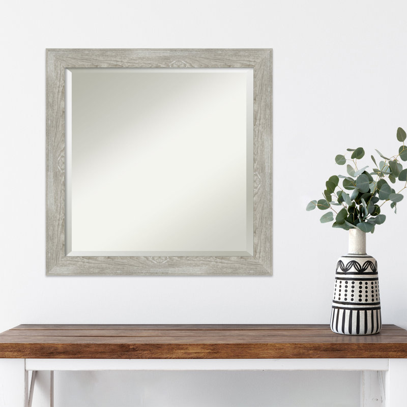 Miroir mural Kadeja Greywash, 23,5 po x 23,5 po