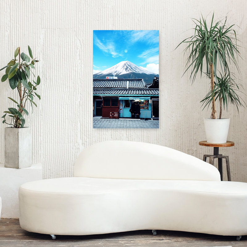 Mount Fuji Waffle Shop Abstract Contemporary Wall Art Print 1 Piece Wrapped Canvas Wall Art, 91.44cm H x 60.96cm W