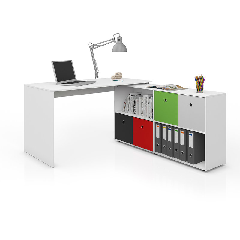 Arsen L-Shaped Executive Desk, White