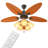 52" Tropical Ceiling Fan with Remote Control, Timer, 5 Leaf Blades Ceiling Fan without Light Bulbs-100219582