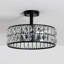 Plafonnier semi-encastré 3 lumières en cristal Tambour