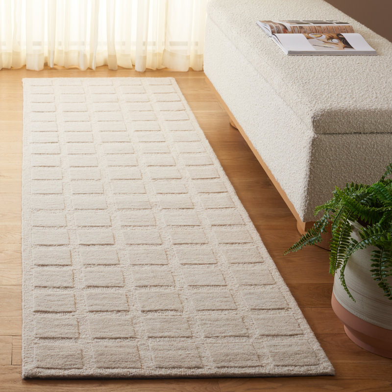 Naoya Hand Tufted Wool Pile Geometric Rug, Runner 2'3" x 8'