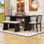 Ensemble de table de salle à manger 6 pièces, table de salle à manger avec banc et 4 chaises rembourrées pour la salle à manger-109989971
