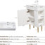 Meuble-lavabo de salle de bain avec lavabo en céramique, porte et tablette ouverte, 24 Vb06-21Whr d'aspect moderne, lavabo blanc 21,6 po, surface droite