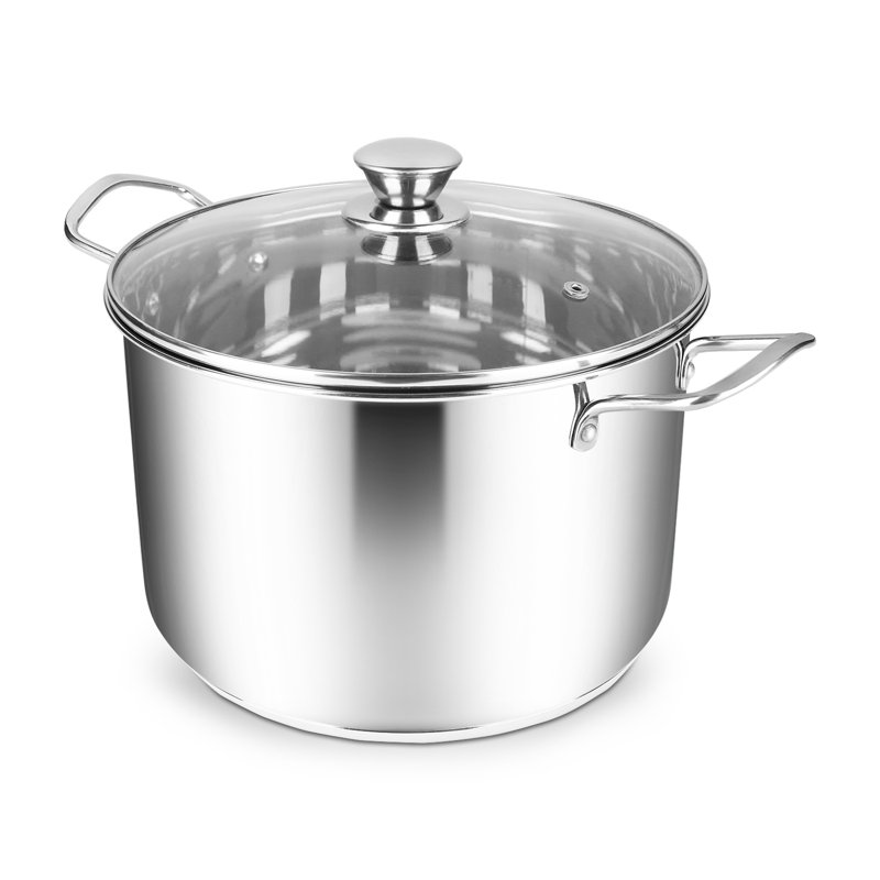 Stainless Steel Stock Pot with Lid, 7 L