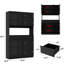 Multi-Compartment Glass Door Bookshelf With Tri-Colour LED Lighting And Open Display Section