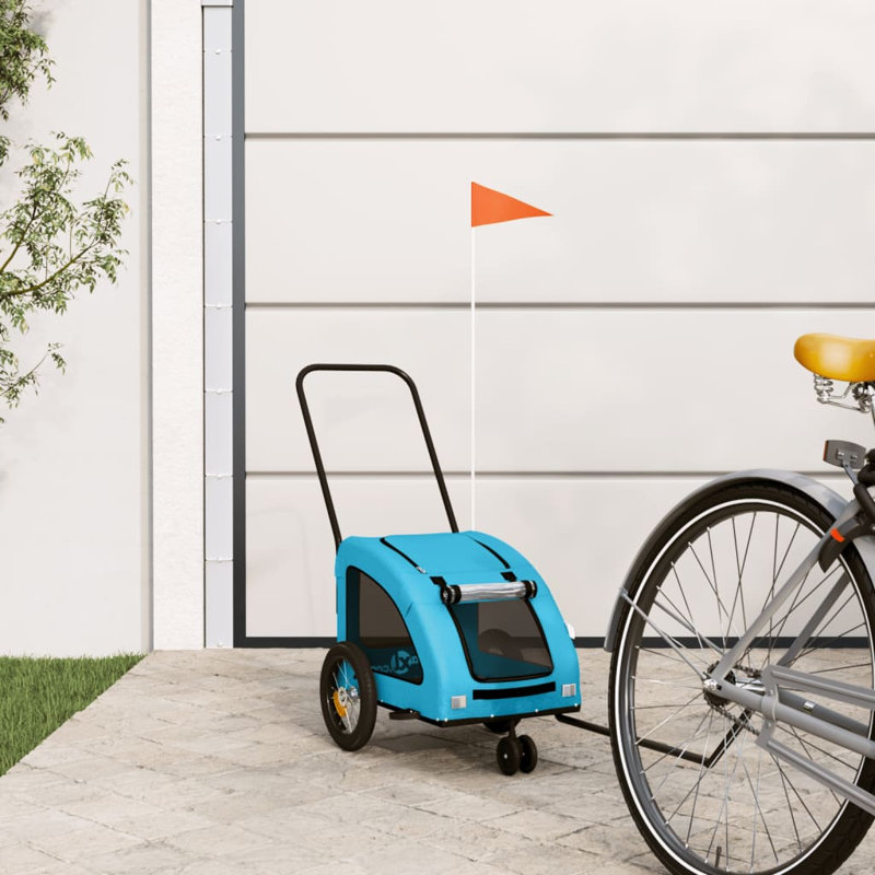 Foldable Pet Bike Trailer, 125 x 52 x 53 cm, blue