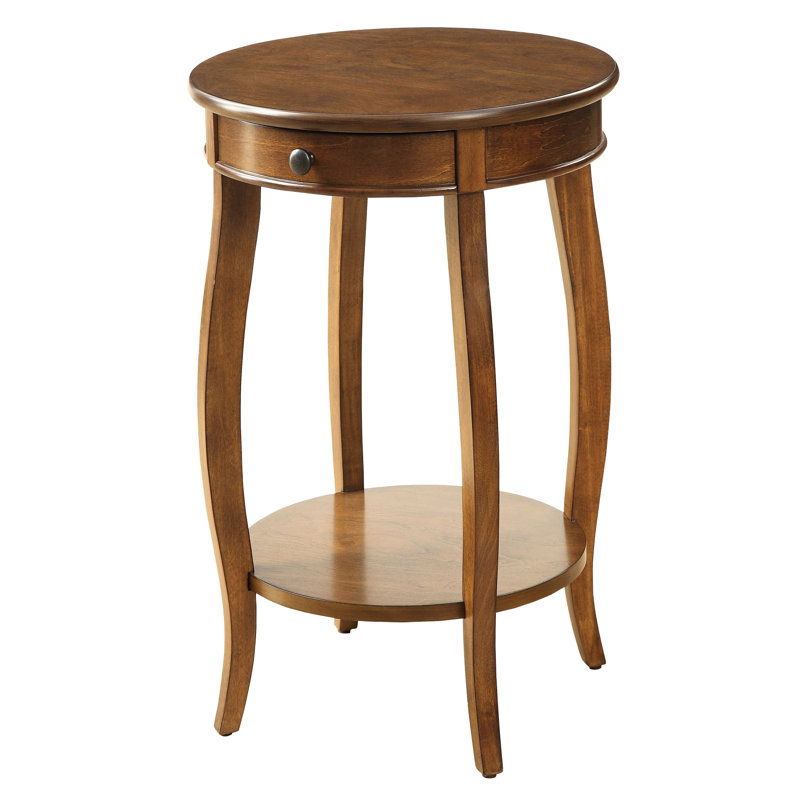 Table de bout en noyer avec tiroir et tablette pour l'organisation de la chambre à coucher
