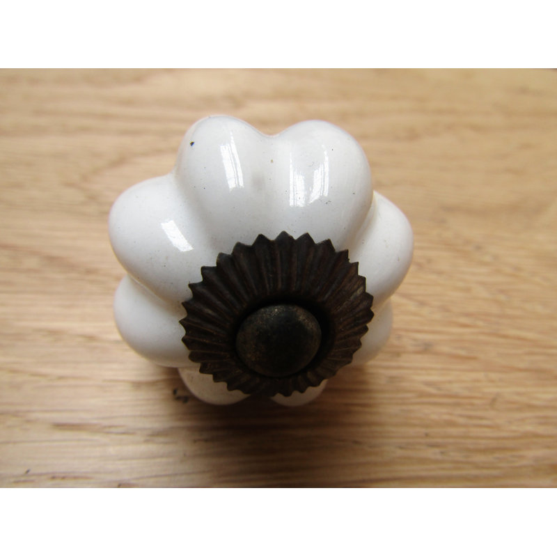 Coffee 30mm Pumpkin Novelty Knob, White