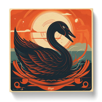 Swan Retro Art No.1 - Wrapped Canvas