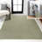 Waylynn Classic Solid Low-Pile Machine-Washable Sage Green Rug-1923259352