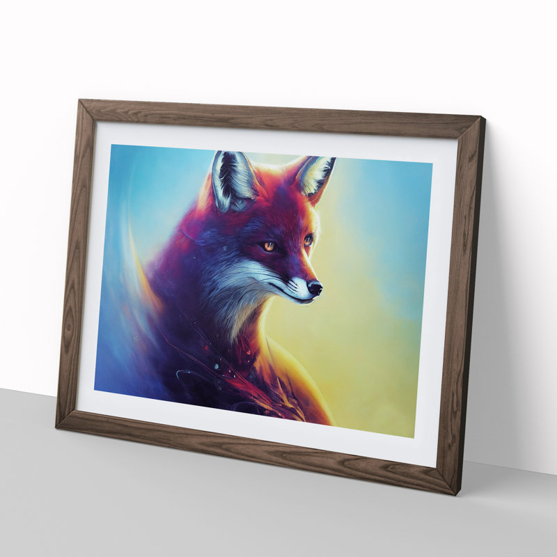 Great Fox - Print, 25cm H x 34cm W, Walnut