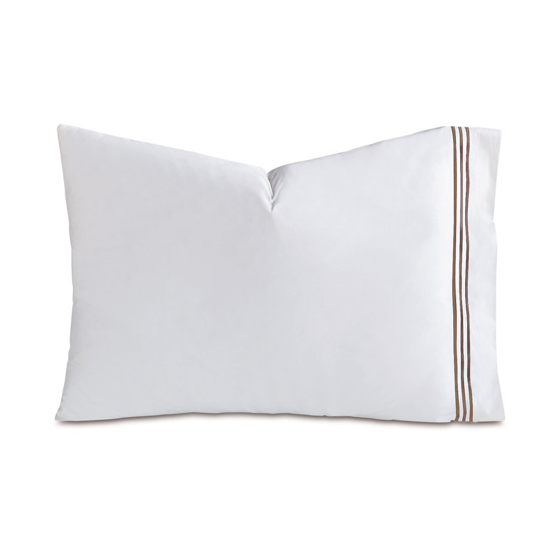 Tessa Egyptian Cotton Pillowcase, King Pillowcase, White/Brown