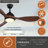  Long Grove 56 in. Black Indoor Rod Mount Contemporary Ceiling Fan with Deep Walnut Blades, Dimmable Integrated LED Light Kit and Remote Control Included, 6 Speed Energy Efficient DC Motor-1585076068-1585076069