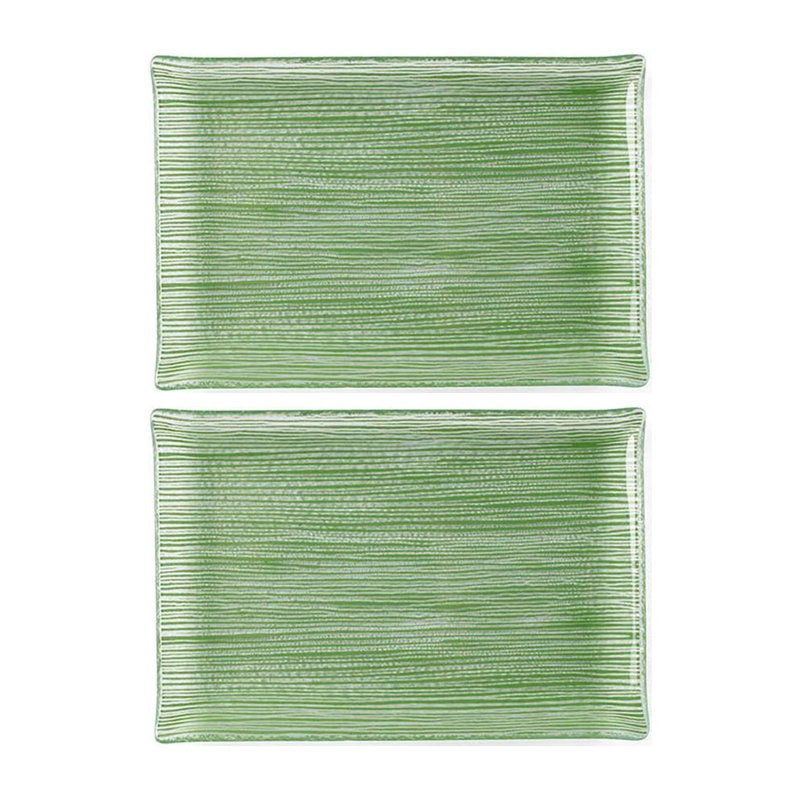 Service de table en verre rectangulaire 8,5 po x 5,75 po (ensemble de 2), Vert