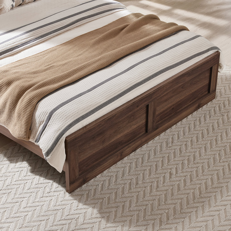 Lit en bois Farmhouse, Noyer, Double