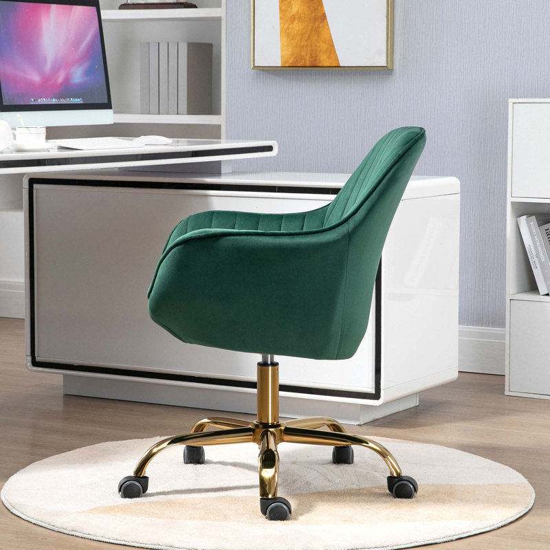 Chaise pivotante en velours 360 ° à haut dossier